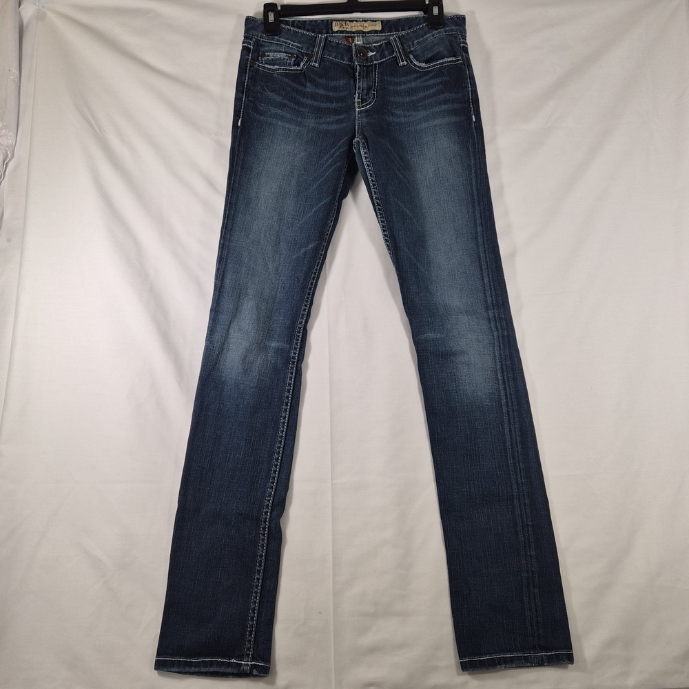 Y2k BKE Stella Jeans Womens Rhinestone 27x33 Bootcut Stretch Denim Buckle